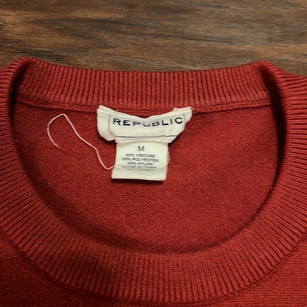 Orange 3/4 Sleeve Sweater - Picture 4 of 5